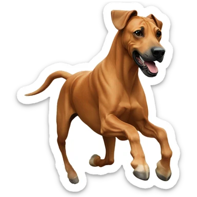 Ridgeback running with horse sticker