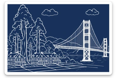 Create a header size 1200 x 800 that uses this image, but make it a white sketch, with a blue background, like the 2nd image sticker