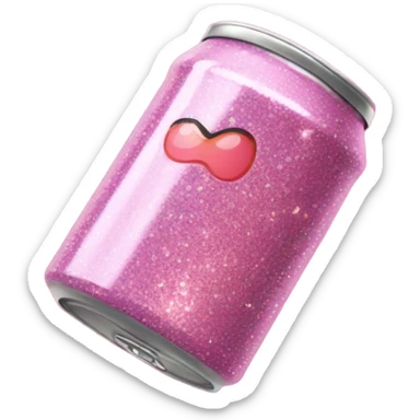 Realistic pink soda can with glitter  sticker