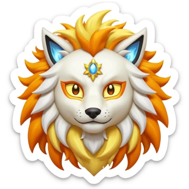 Pokemon legendary oragen and yellow solgaleo sticker