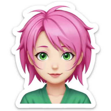 Mitsuri Kanroji, ultra détaillé, sourire narquois, mitsuri Kanroji hairstyle, yeux de lunes supérieure  sticker