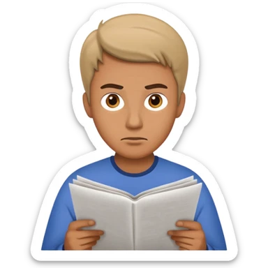 read paper with no rection man sticker