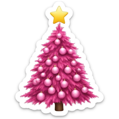 A pink Christmas tree sticker