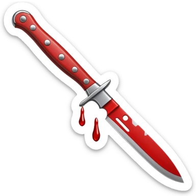 cuchillo negro con gotas de sangre sticker