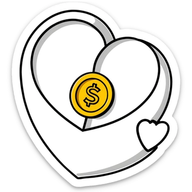 heart and coin sticker
