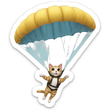 Parachuting cat  sticker