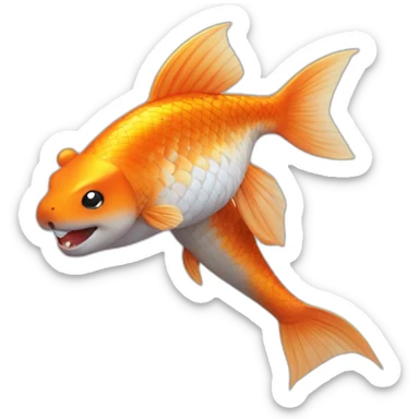 un ours qui peche un poisson en feu qui tiens un cobras sticker