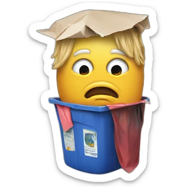 donald trump with trash on his head sticker
