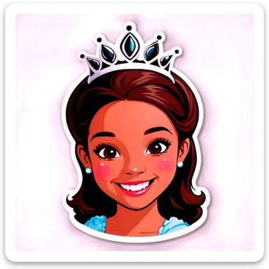 smiling girl with tiara in Paris  sticker
