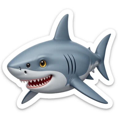 Shark with star in eyes sticker