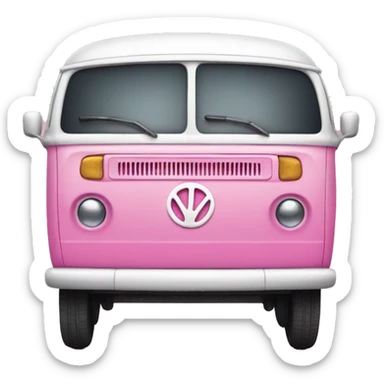 Pink van with a surf board sticker
