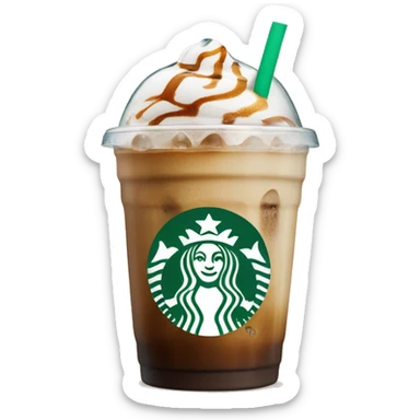 Starbuck ice coffee with ice cubes sticker