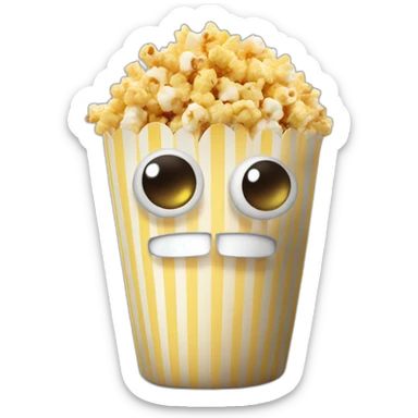 POP CORN WITH EYES, ARMS AND LEGS sticker
