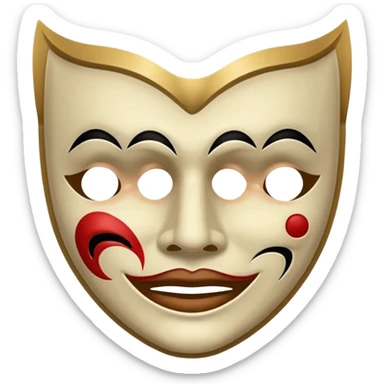 Modern day trump Tragedy comedy mask sticker