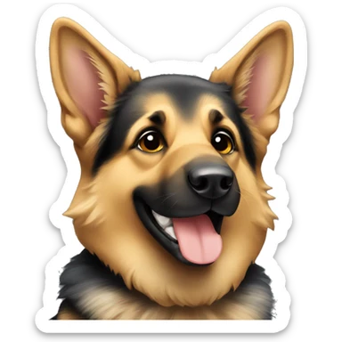 German shepherd smiling  sticker