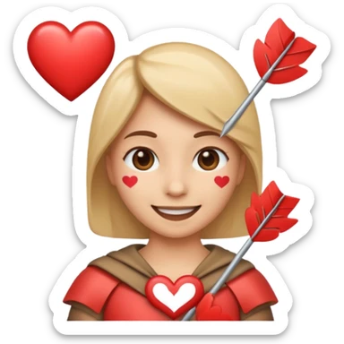 Quiero un emojis con una cara enamorada pero con el corazón de flecha sticker