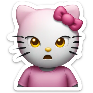 Angry hello kitty sticker