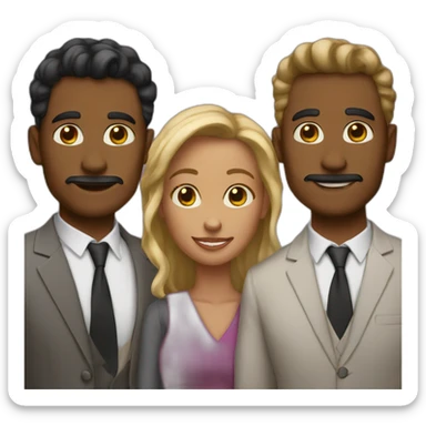 Een trio couple blank sticker