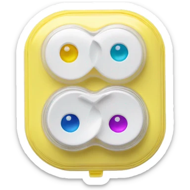 dual compartment screw-top prescription contact lens case sticker