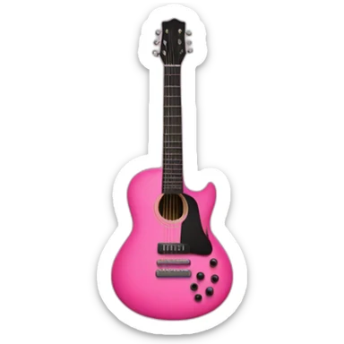 Black guitar with a thin coquette pink bow  sticker