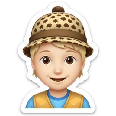 print hat with kid sticker