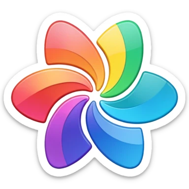 Davinci resolve "Power grades" shape, glossy iconm (rainbow colors) sticker