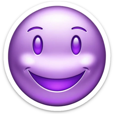 Purple token or coin with a capital letter T and a smiling face sticker