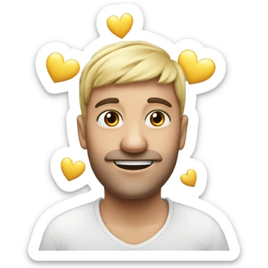 Emoji mit Herzen im Kopf fliegen ￼ sticker