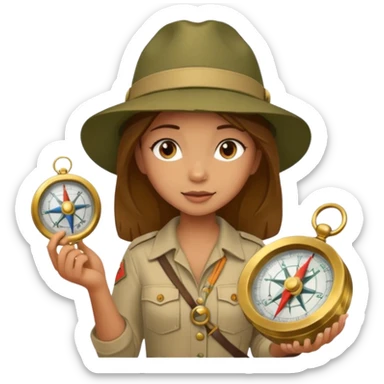 Girl + compass,Jungle Explorers. sticker