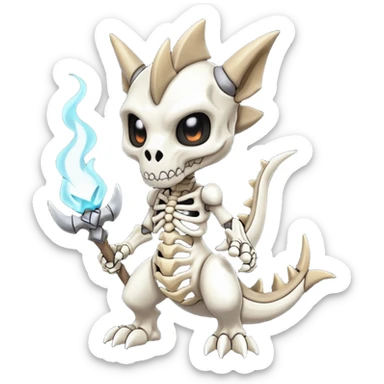 Skeletal Chibi Marowak-Duskull-Darkdramon-fusion sticker