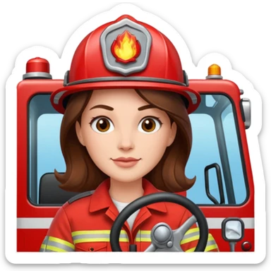 Caitlyn driving the fire truck sticker