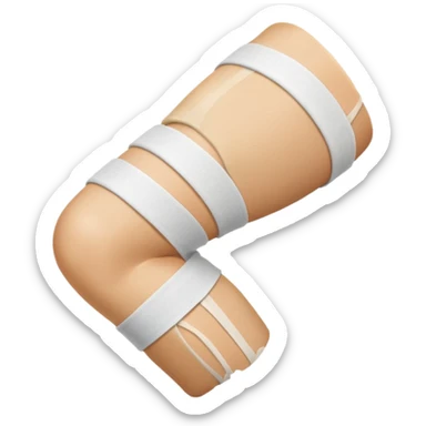 сделай на белом фото эмодзи ноги забинтованное колено sticker
