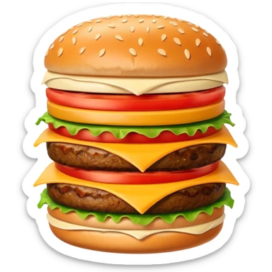 Cheese and tomato and vegetables Burger no beef  sticker
