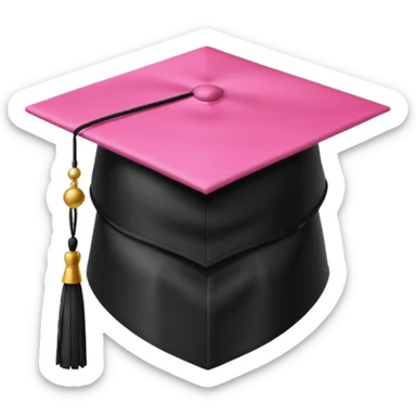 pink graduation hat sticker