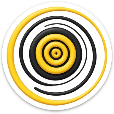 Scribble with black scribble and yellow spiral sticker