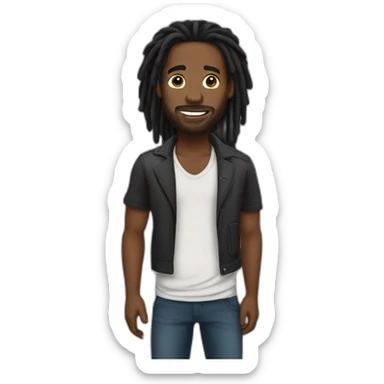 Black man dreadlock bedroom sticker
