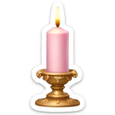 light pink candler with A faint candlelight, Rococo style sticker