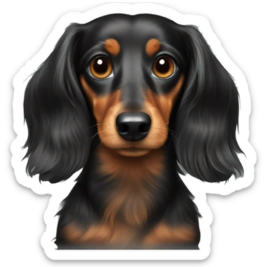 Mini long haired dachshund  sticker