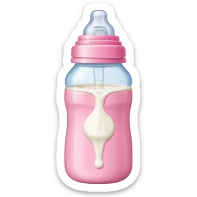 Baby bottle in pink sticker