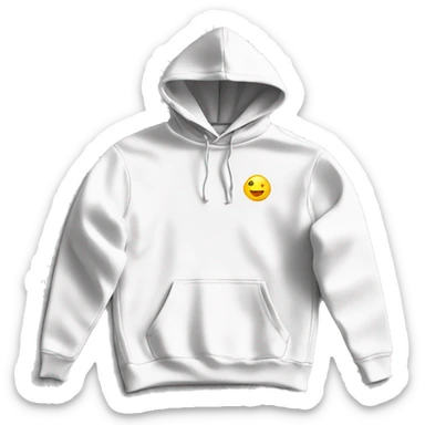 Plain White color pullover hoodie no person sticker