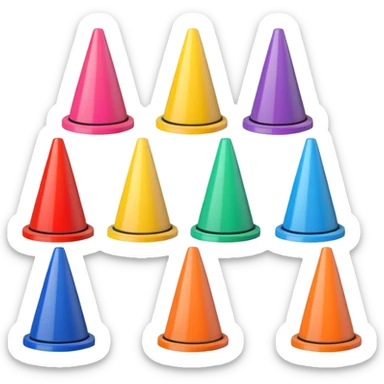 colorful Cone markers
 sticker