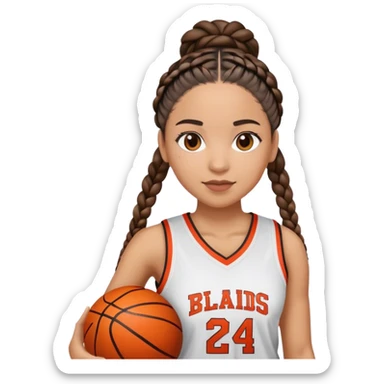 Latino woman with braids basketball player  sticker