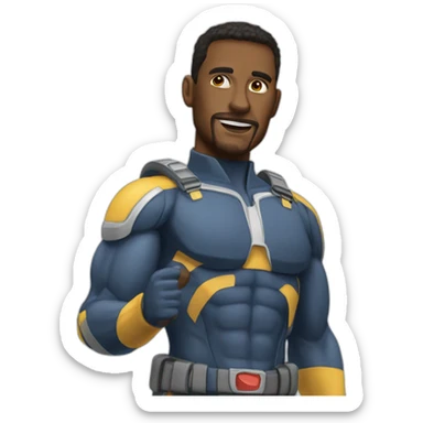 Súper man saca el dedo del medio sticker