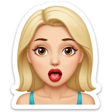 wife with beautiful makeup drools sticker