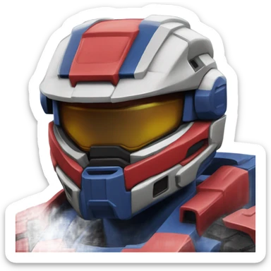 Caboose red vs blue helmet Master Chief style  sticker