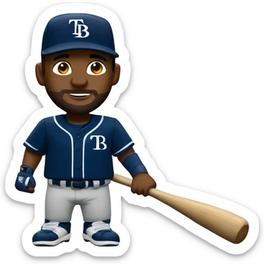 Tampa bay rays player with bat sticker