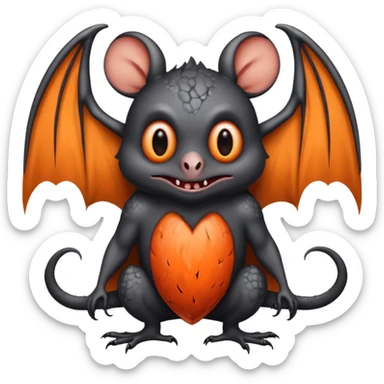 Monstre a corp craquelé fait de lave avec des ailes de chauve-souris et un tête de pierre carbonisé avec une mâchoire carré  sticker