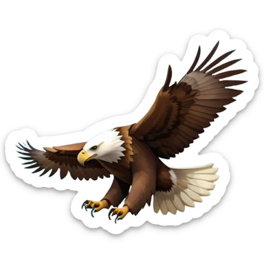 Collage of wild animals: a majestic bear in a lush green forest, a soaring eagle in the sky. A vibrant and detailed nature scene, capturing the beauty of wildlife. Transparent background. sticker