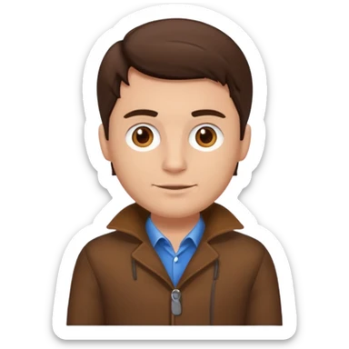 brunette man with brown dutch clothing sticker