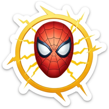 SPIDERMAN circle face lightining sticker